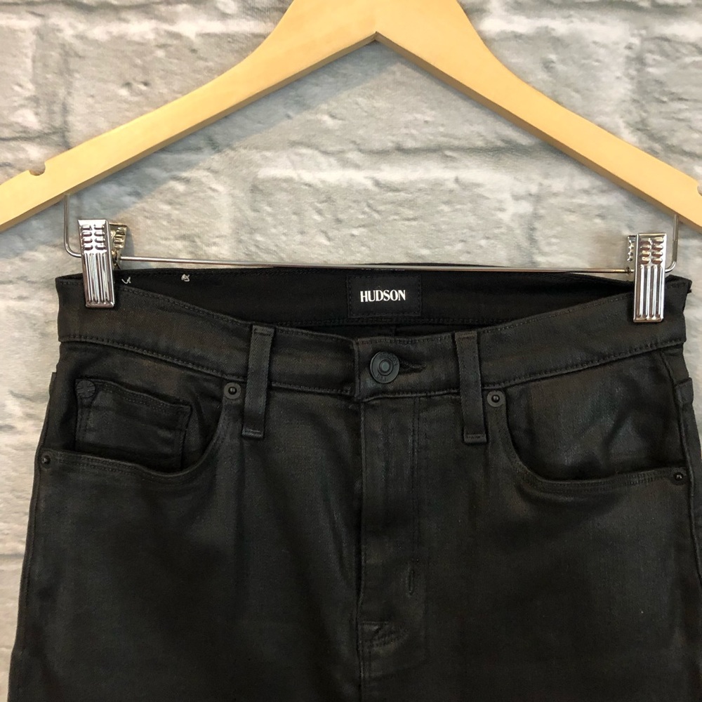 Hudson Robbie Midrise Coated Mini Pencil Skirt - Picture 7 of 8